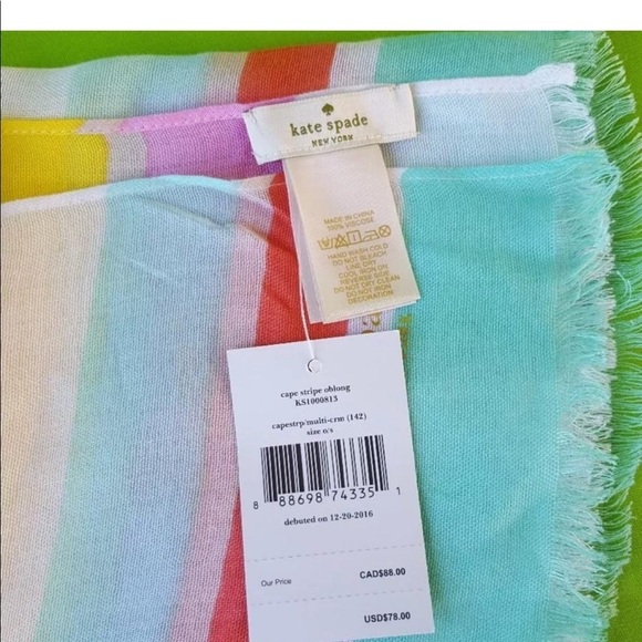 NWT Kate Spade Cape Stripe Oblong Scarf/Shawl!! - Picture 4 of 8